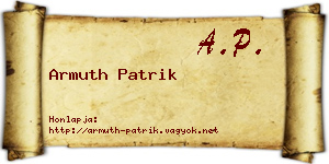 Armuth Patrik névjegykártya